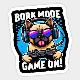 Funny dog mens video game t-shirts funny gamer tees Sticker